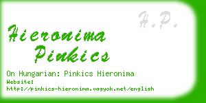 hieronima pinkics business card